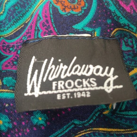 Vintage Whirlaway Frocks 6 P Petite Blouse Paisley Blue Purple Gold Trim Buttons - Picture 7 of 9